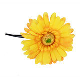 Women Girls African Daisy Flower Hair Clip w/ Long Alligator Clip - Yellow