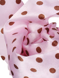 Women Girls Rabbit Ear Satin Headband Hair Band Headpiece Party Supplies -Light pink with coffee polka dots
