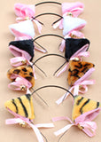 Animal Cosplay Cat Ear Headband with Bell - Black