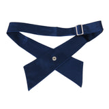 Fashion Elegant Pure Color Korean Style Unisex Cross Bow Tie Dark Blue