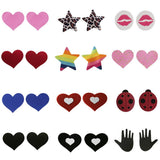 Maxbell New Ladies Charming Heart-Shaped Sexy Breast Sticker Disposable Nipple Cover Black