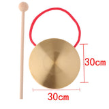 12Inch Hand Gong Cymbals Brass Copper Chapel Opera Percussion Musical Instruments with Round Play Hammer (30cm) - Aladdin Shoppers