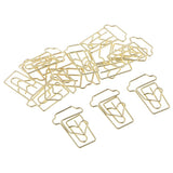 12PCS/Pack Golden Paper Clips Christmas Ornaments Coffee Cups Shape for Office Home Stationery Accessories - Aladdin Shoppers
