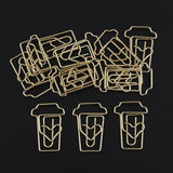 12PCS/Pack Golden Paper Clips Christmas Ornaments Coffee Cups Shape for Office Home Stationery Accessories - Aladdin Shoppers