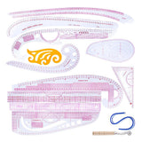 13 Pieces Multi Function Curve Ruler Drawing Line Straight Sewing Clothing Design - Aladdin Shoppers