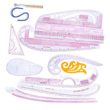 13 Pieces Multi Function Curve Ruler Drawing Line Straight Sewing Clothing Design - Aladdin Shoppers