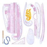 13 Pieces Multi Function Curve Ruler Drawing Line Straight Sewing Clothing Design - Aladdin Shoppers