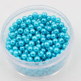 Maxbell 130 Pieces 8mm Round Plastic Imitation Pearl Spacer Beads for DIY Jewelry Making Blue