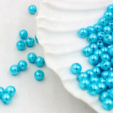 130 Pieces 8mm Round Plastic Imitation Pearl Spacer Beads for DIY Jewelry Making Blue - Aladdin Shoppers