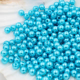 130 Pieces 8mm Round Plastic Imitation Pearl Spacer Beads for DIY Jewelry Making Blue - Aladdin Shoppers