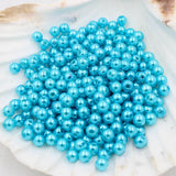 130 Pieces 8mm Round Plastic Imitation Pearl Spacer Beads for DIY Jewelry Making Blue - Aladdin Shoppers