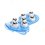 7 Roller Rolling Stainless Steel Rolling Ball Massager Glove Pain Reliever Random