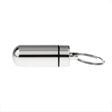 Maxbell Aluminum Alloy Water-proof Air-tight Pill Fob Pill Case Pill Box Pill Holder with Keychain - Silver