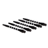 Maxbell 5Pcs 52mm 2BA Anodised Aluminium Re-Grooved Striped Aluminum Dart Shaft - Black