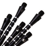 Maxbell 5Pcs 52mm 2BA Anodised Aluminium Re-Grooved Striped Aluminum Dart Shaft - Black