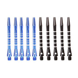 Maxbell 5Pcs 52mm 2BA Anodised Aluminium Re-Grooved Striped Aluminum Dart Shaft - Black