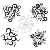 Maxbell 9 Pairs Black Acrylic Spiral Taper Tunnel Ear Stretcher Expander Plugs
