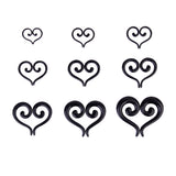 Maxbell 9 Pairs Black Acrylic Spiral Question Shape Taper Tunnel Ear Stretcher Expander Plugs