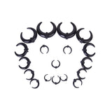 Maxbell 9 Pairs Black Acrylic Spiral Buffalo Horn Taper Tunnel Ear Stretcher Expander Plugs