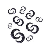 Maxbell 9 Pairs Black Acrylic Spiral Buffalo Horn Taper Tunnel Ear Stretcher Expander Plugs