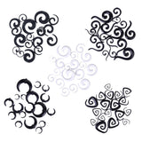 Maxbell 9 Pairs Black Acrylic Spiral Buffalo Horn Taper Tunnel Ear Stretcher Expander Plugs