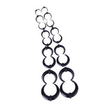 Maxbell 9 Pairs Black Acrylic Spiral Buffalo Horn Taper Tunnel Ear Stretcher Expander Plugs