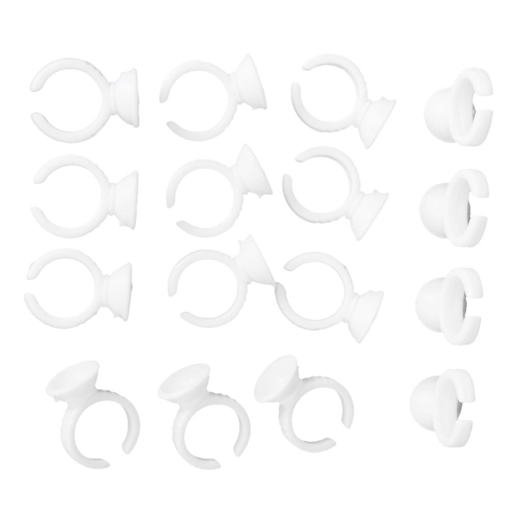 100pcs False Eyelash Disposable Glue Tatto Pigment Holder Ring Pallet Small