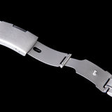 Maxbell Silver Solid Stainless Steel Links Watch Band Strap Curved End Deployment Buckle 22 mm