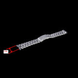 Maxbell Silver Solid Stainless Steel Links Watch Band Strap Curved End Deployment Buckle 22 mm