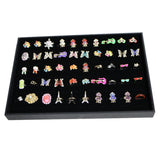 Maxbell 100 Slots Grid Velvet Ring Earring Ear Pin Brooch Storage Display Box Tray Jewelry Organizer Holder Case Coverless