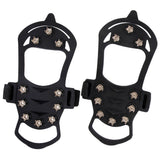 Maxbell Footful 1 Pair of Anti Slip Silicone Ice Gripper Crampons 10-Spike Black Women's UK 2.5-9.5