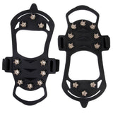 Maxbell Footful 1 Pair of Anti Slip Silicone Ice Gripper Crampons 10-Spike Black Women's UK 2.5-9.5