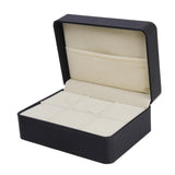 Maxbell 1pc Black PU Leather Cufflinks / Tie Clip Store Box Storeage Case W/ 6 Slots