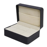 Maxbell 1pc Black PU Leather Cufflinks / Tie Clip Store Box Storeage Case W/ 6 Slots