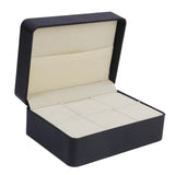 Maxbell 1pc Black PU Leather Cufflinks / Tie Clip Store Box Storeage Case W/ 6 Slots