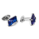 Maxbell Men's Rectangle Blue Crystal Cufflinks Shirt Cuff Links Wedding Party Groom Gift