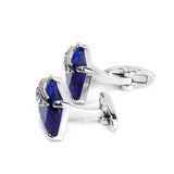 Maxbell Men's Rectangle Blue Crystal Cufflinks Shirt Cuff Links Wedding Party Groom Gift