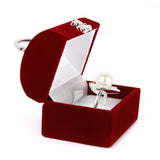 Max Maxb Red Velvet Ring Earring Jewelry Storage Gift Box Holder Organizer Case