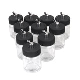 10 x 22cc Airbrush Bottle Blank Jars Pot with Suction Pump Lid Spray Top