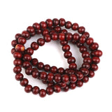 Maxbell Wood 108pcs Prayer Beads Buddha Mala Buddhist Bracelet Chain Purplish Red