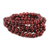 Maxbell Wood 108pcs Prayer Beads Buddha Mala Buddhist Bracelet Chain Purplish Red