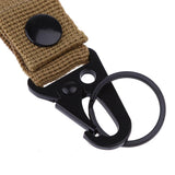 Maxbell Tactical Nylon Belt Metal Carabiner Hook Key Webbing Buckle Clip Khaki