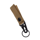 Maxbell Tactical Nylon Belt Metal Carabiner Hook Key Webbing Buckle Clip Khaki