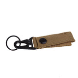 Maxbell Tactical Nylon Belt Metal Carabiner Hook Key Webbing Buckle Clip Khaki