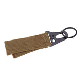 Maxbell Tactical Nylon Belt Metal Carabiner Hook Key Webbing Buckle Clip Khaki