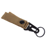 Maxbell Tactical Nylon Belt Metal Carabiner Hook Key Webbing Buckle Clip Khaki