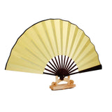 Blank Spun Silk Hand Fan Calligraphy Writing Dancing Folding Fan Yellow