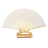 Chinese Folding Bamboo Fan Retro Hand Fan Wedding Favors - Cream color