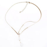 Women Fashionable Forehead Chain Pendant Headpice Headwear Head Decor Hair Accessories Gold