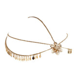 Women's Fashion Alloy Head Chain with Leaf Flower Tassel Hairband Headband